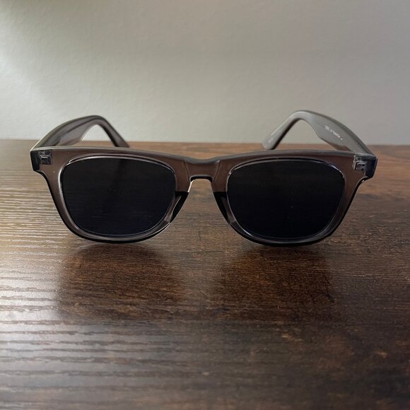 Sleek Modern Express Gray Translucent Square Sunglasses Frames Only 55-16-140 mm - Picture 1 of 9